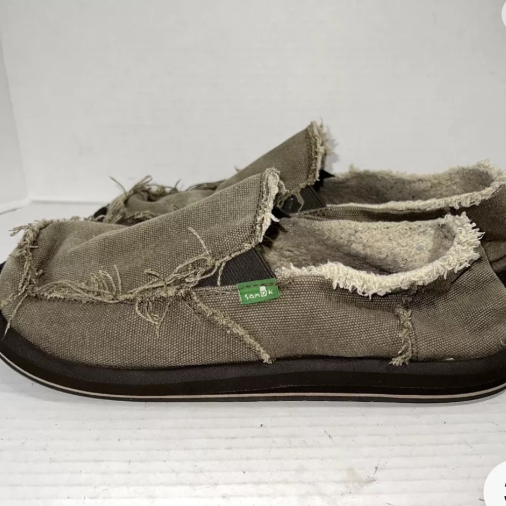 Sanuk Mens Vagabond Chill Slip On Shoe Size 10 Brown / box 25